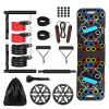 Multifunctional Push Up Board Home Strength Training Equipment With 15 Fitness Accessories Pilates Bar Resistance Band Roller Wheel Full Body Workout