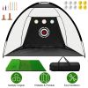 10x7FT Golf Practice Net Golf Training Aids Driving Hitting Nets with Tri-Turf Golf Mat Target Cloth 10 Golf Balls 7 Golf Tees 2 Rubber Golf Tee Holde