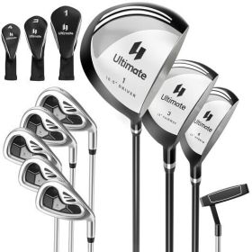 Men's 9 Pieces Complete Golf Club Set-Gray