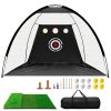 10x7FT Golf Practice Net Golf Training Aids Driving Hitting Nets with Tri-Turf Golf Mat Target Cloth 10 Golf Balls 7 Golf Tees 2 Rubber Golf Tee Holde