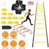 Speed Agility Training Equipment Set For Pro Beginner Including Cones Parachute Stakes Hurdles 19.68FT Ladder with Carrying Bag Soccer Football Basket