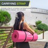 Extra Thick Yoga and Pilates Mat  1/2-in (Option: Pink)