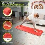 Extra Thick Yoga and Pilates Mat  1/2-in (Option: Red)