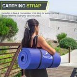 Extra Thick Yoga and Pilates Mat  1-in (Option: Blue)