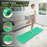 Extra Thick Yoga and Pilates Mat  1-in (Option: Green)