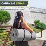 Extra Thick Yoga and Pilates Mat  1-in (Option: Grey)