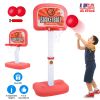 2 In 1 Poolside Basketball Game Set Pool Basketball Goal Indoor Outdoor Kids Basketball Court Water Basketball Toy with 2 Balls Gift for Boys Girls Ag
