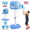 2 In 1 Poolside Basketball Game Set Pool Basketball Goal Indoor Outdoor Kids Basketball Court Water Basketball Toy with 2 Balls Gift for Boys Girls Ag