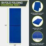 Bi-Fold Folding Exercise Mat 6ft x 2ft (Option: Blue)