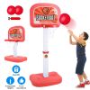 2 In 1 Poolside Basketball Game Set Pool Basketball Goal Indoor Outdoor Kids Basketball Court Water Basketball Toy with 2 Balls Gift for Boys Girls Ag