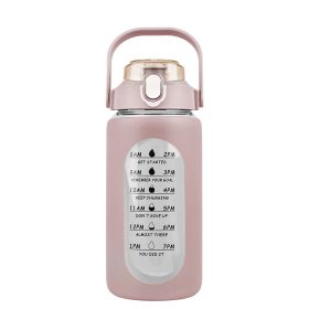 34Oz Glass Water Bottle Sports Water Bottle Motivational Water Bottle Water Intake Tracker Bottle with Straw Time Marker Silicone Sleeve Handle for Gy (Option: Bottle 32OZCoffee)