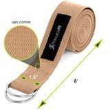 Metal D-Ring Yoga Strap (Option: Beige)