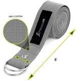 Metal D-Ring Yoga Strap (Option: Grey)