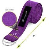 Metal D-Ring Yoga Strap (Option: Purple)